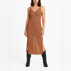 Shimmering Bronze Slip Dress